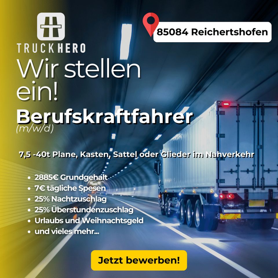 Fahrer (m/w/d) Klasse CE/C Reichertshofen 2886€ Festgehalt in Reichertshofen