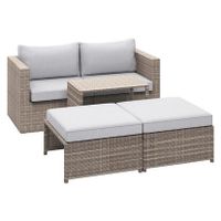 Balkonmöbel-Set Olea Mini 5-teilig Polyrattan Hellgrau Berlin - Tempelhof Vorschau