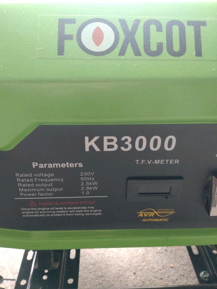 Stromerzeuger Benzin, gebraucht, von Foxcot KB3000 2,8 Kw in Neukloster