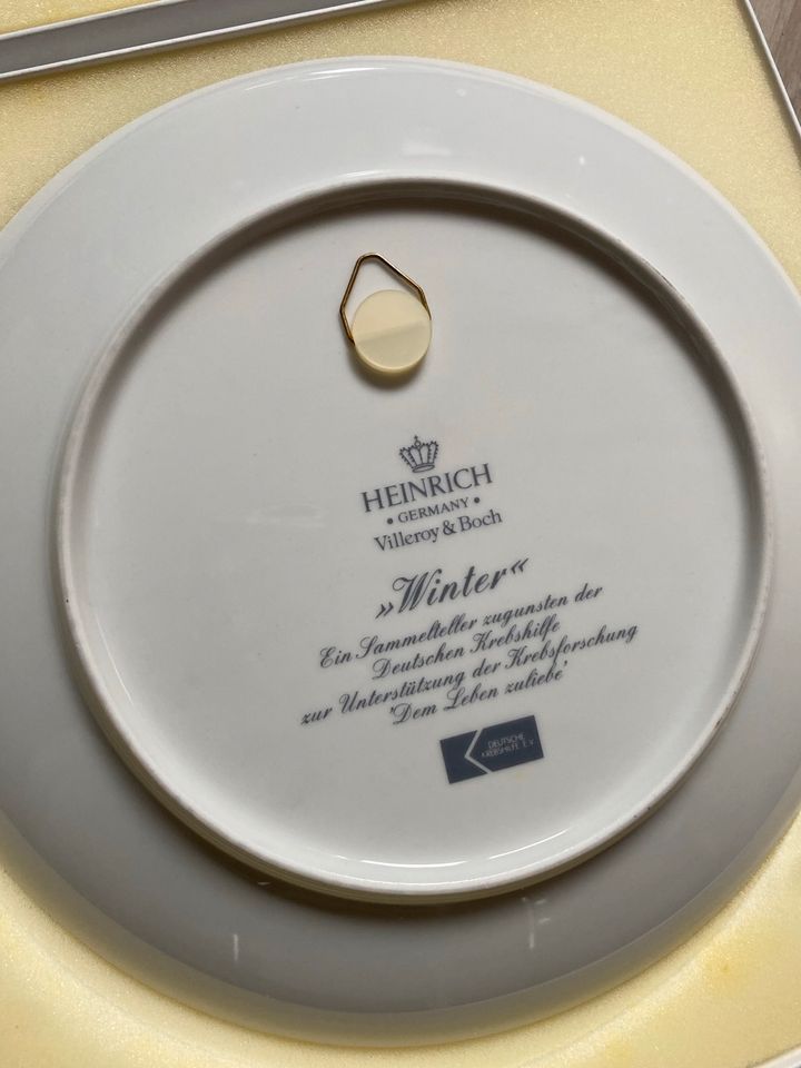 Wandteller Vier Jahreszeiten Heinrich Villeroy & Boch Krebshilfe in Mainz