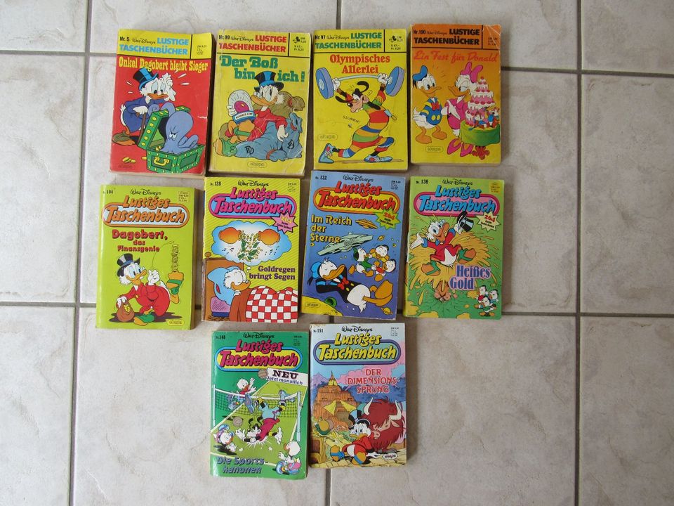 10 Walt Disneys Lustige Taschenbücher aus den 1980er Jahren in Borken