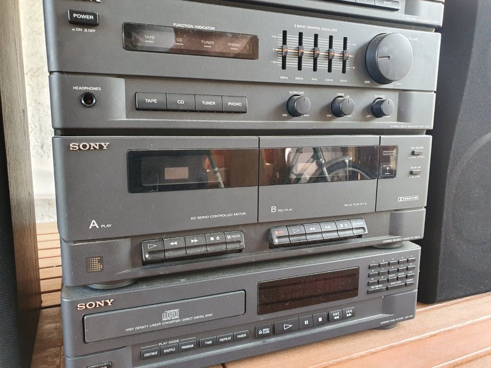 Sony Stereoanlage oldschool mit CD, Kassette, Receiver, Equalizer in Karlsruhe