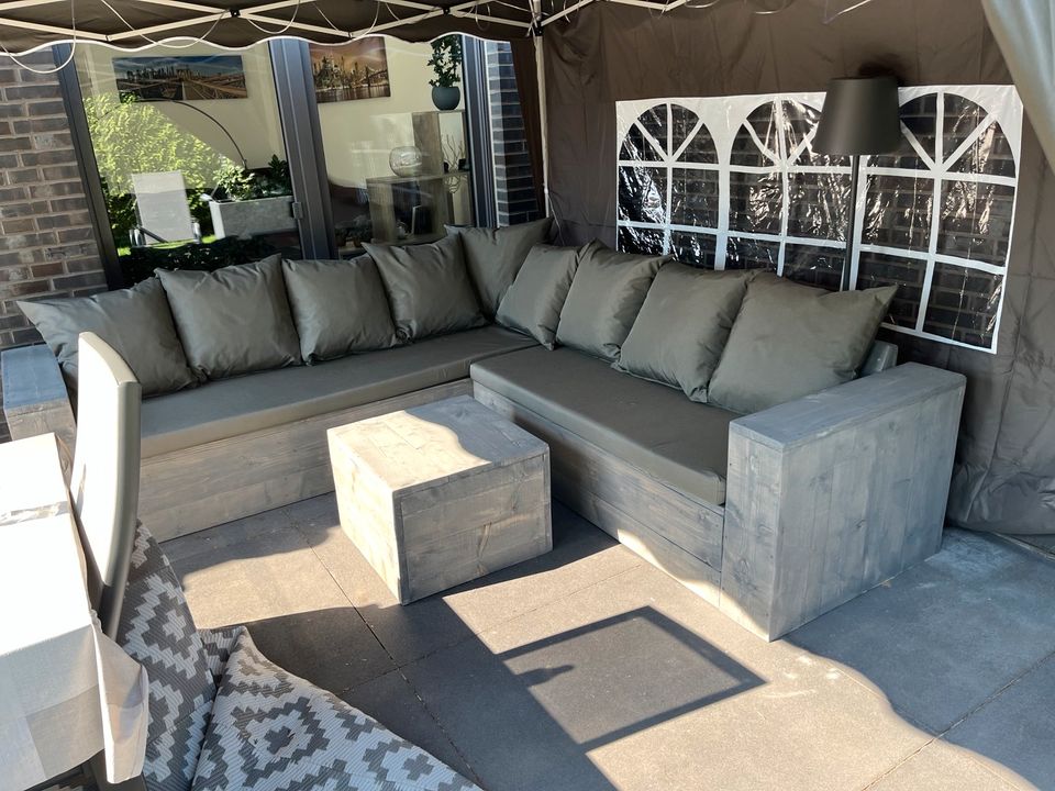 Gerüstholz Ecksofa Loungemöbel Loungeset Gartenlounge Sitzgruppe in Bottrop