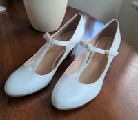 Sandalen Absatz & Schnalle gold weiß Hochzeit Standesamt Gr. 39 Bochum - Bochum-Südwest Vorschau