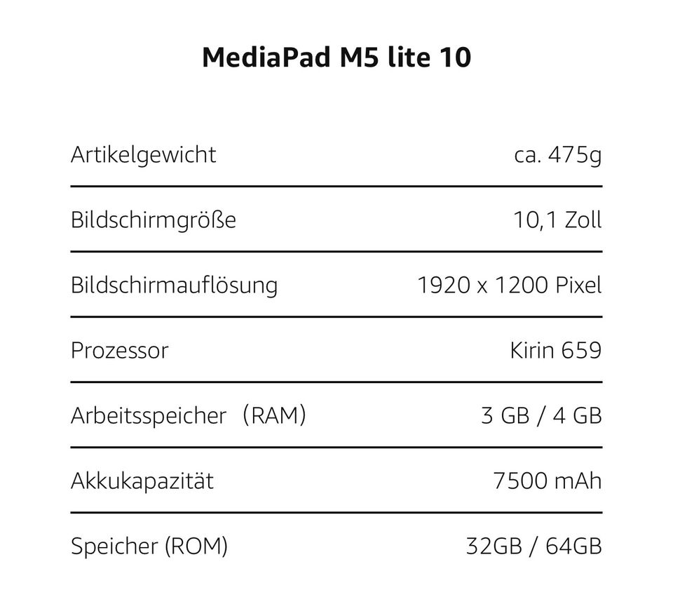 HUAWEI MediaPad M5 Lite 10 mit Hülle in Teltow