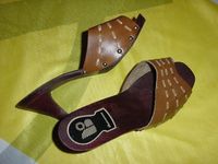 90er Jahre Vintage Holz Clog Mules Pantoletten High Heels NEU Bayern - Velburg Vorschau