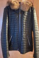 Schwarze Lederjacke von Oakwood Größe XL mit Fell Baden-Württemberg - Hessigheim Vorschau