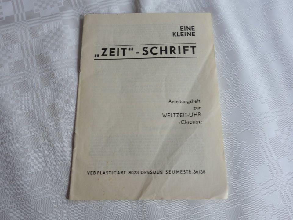 DDR Anleitung Heft z. Weltzeit-Uhr Chronos VEB Plasticart Dresden in Erfurt