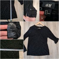 H&m shirt baumwolle, langarm, 3/4 bluse, schwarz weiss meliert, M Bayern - Langenzenn Vorschau