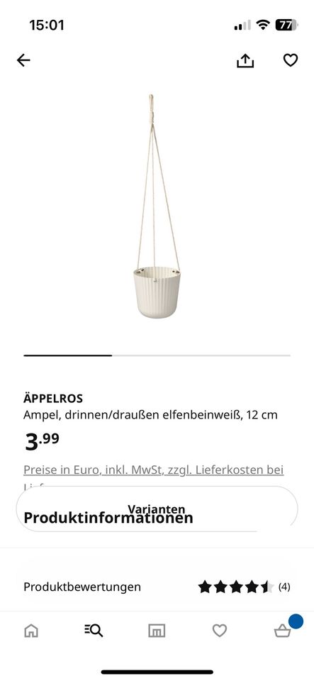 Äppelros Neu Ikea Blumenampel in Saarbrücken