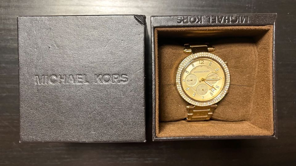 goldene Michael Kors Damenuhr Chronograph Edelstahl in Nürnberg (Mittelfr)