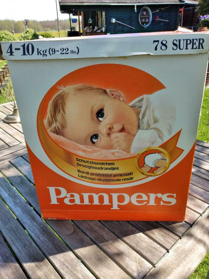 Alter Pampers - Windelkarton/vintage/ retro  aus den 80iger in Schönberg (Mecklenburg)