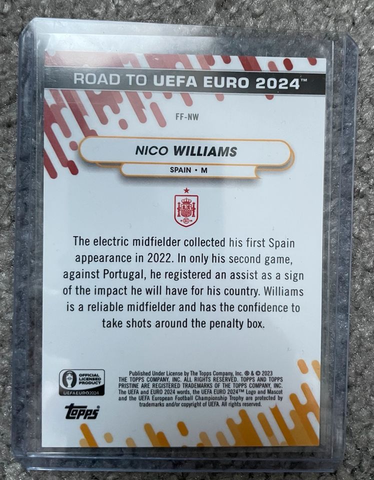 Topps Karte Nico Williams 13/25 Road To Euro 2024 in Herrenberg