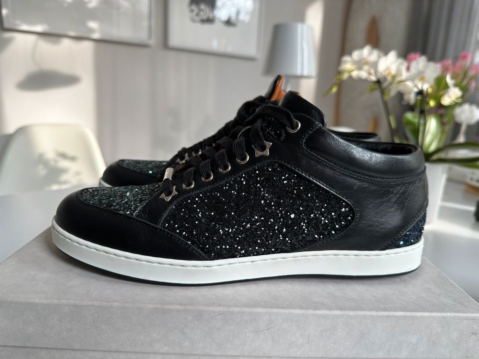 Jimmy Choo Sneaker 39,5 40 schwarz Glitzer wie neu OVP in Mülheim (Ruhr)