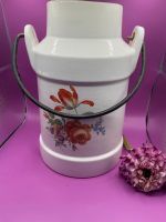 Milchkanne Eimer Deko Vase Vintage Blumen Porzellan Metall weiß Nordrhein-Westfalen - Datteln Vorschau