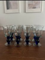 8 handgeblasene Glas Weinbecher kobaltblau mit Sockelsockel Brandenburg - Wustermark Vorschau