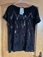 T-Shirt Sarah Kern, schwarz mit Pailletten, Größe 40 Neu Hessen - Hosenfeld Vorschau