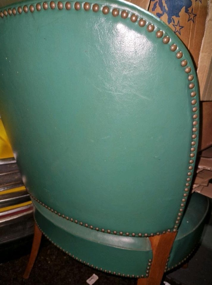 50er Jahre Cocktail Sessel Leder Retro Vintage 50s Sessel Stuhl in Stuhr