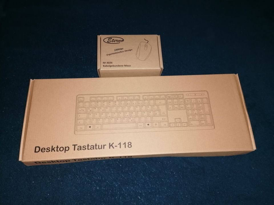 Computer Tastatur + Maus / Schwarz / K 118 / Neu + OVP in Halle