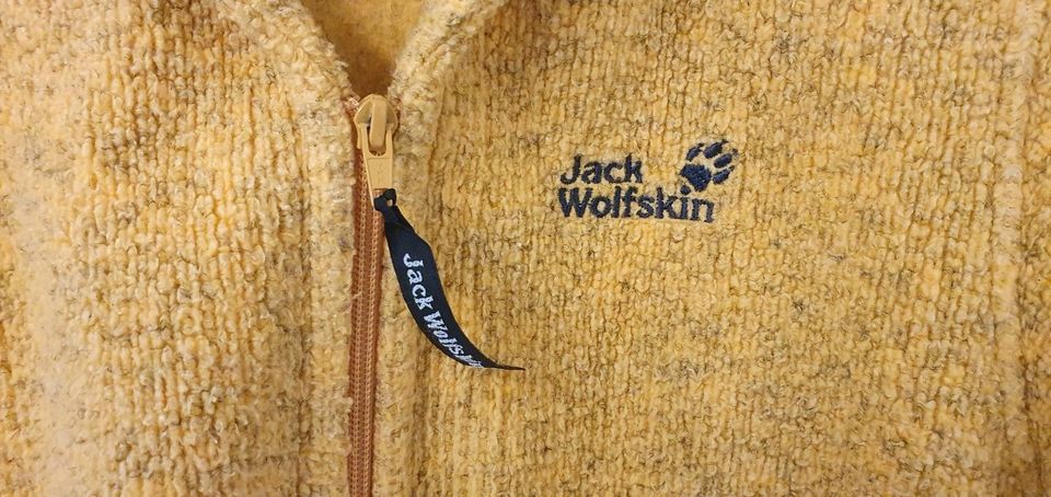 Strickfleece Jacke, Blazer, Jack Wolfskin, Gr. 40, gelb-meliert in Frankfurt am Main