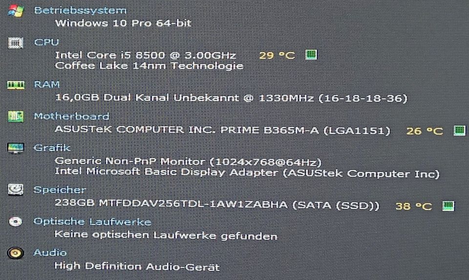 i5 8500 - 6x 4,1 GHz + 16 GB-Kit + 256 GB M.2-SSD + Asus B365M in Hamburg