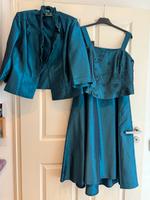 Festliches Kleid Rock Corsage Jacke Gr 46 petrol blau Hochzeit Niedersachsen - Hage Vorschau