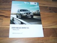 BMW X3 Prospekt Preisliste von 9/2010 mit 28 Seiten + neuwertig!! Niedersachsen - Göttingen Vorschau