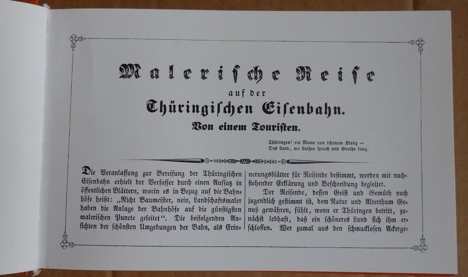 "Malerisches Album der Thüringischen Eisenbahn",Reprint 1850/1997 in Dresden