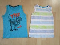 2x Tops Shirts 116 Dino T-Rex gestreift Baumwolle Rheinland-Pfalz - Maxdorf Vorschau