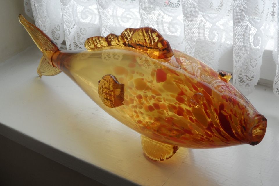 Kapitaler Glas Fisch Kristallglas Kunsthandwerk , Murano? 45 cm. in Berlin