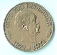 Deutschland 1971 Medaille Otto von Bismarck Brandenburg - Schildow Vorschau