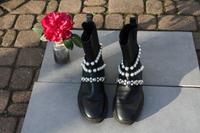 Ausgefallene  Stiefeletten Zara Gr. 40 schwarz Perlen u. Nieten ! Nordrhein-Westfalen - Kamp-Lintfort Vorschau