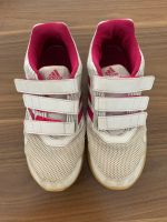 Adidas Mädchen Hallenschuhe Turnschuhe Sneaker Gr. 35 weiß-pink Nordrhein-Westfalen - Jüchen Vorschau