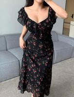 Schwarzes Kleid mit Blumenmuster – Größe L Sachsen - Plauen Vorschau