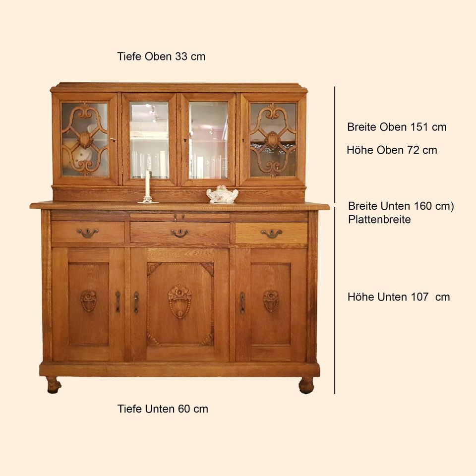 Alter Wohnschrank, massive Eiche ca. 1930 in Eckental 