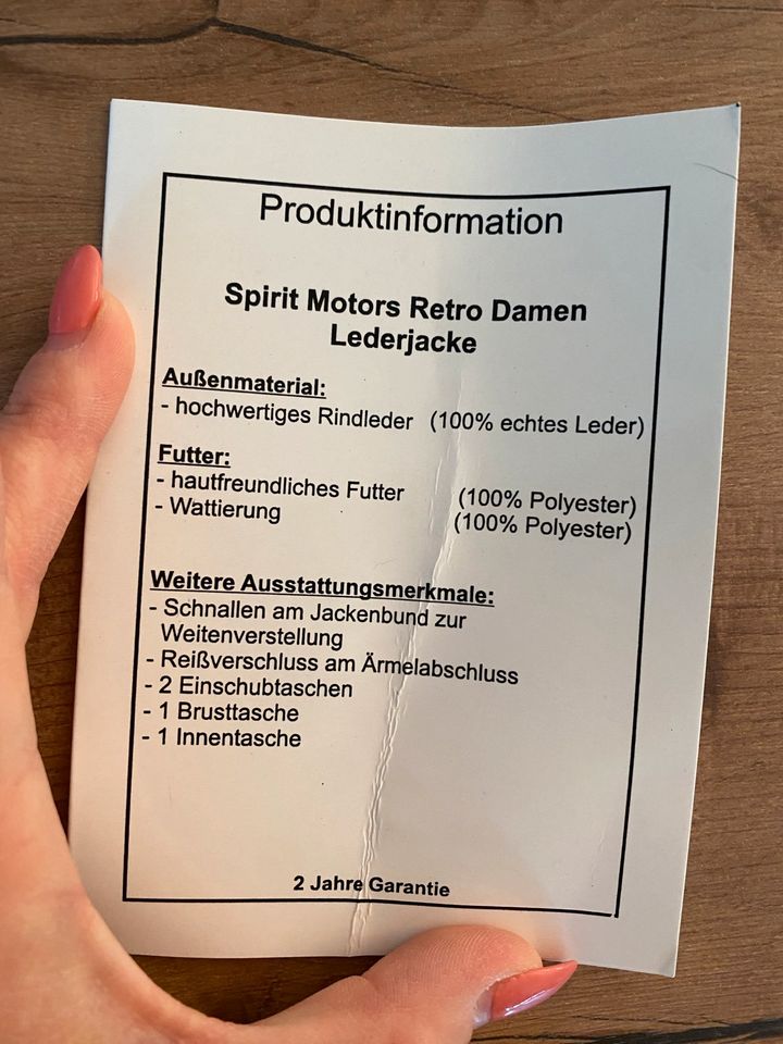 Spirit Motors Retro Damen Lederjacke, Motorrad Jacke in Nürnberg (Mittelfr)