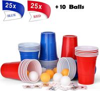 NEU! Bier-Pong-Set 5 Becher, 10Bälle, rot/blau Nordrhein-Westfalen - Hilden Vorschau