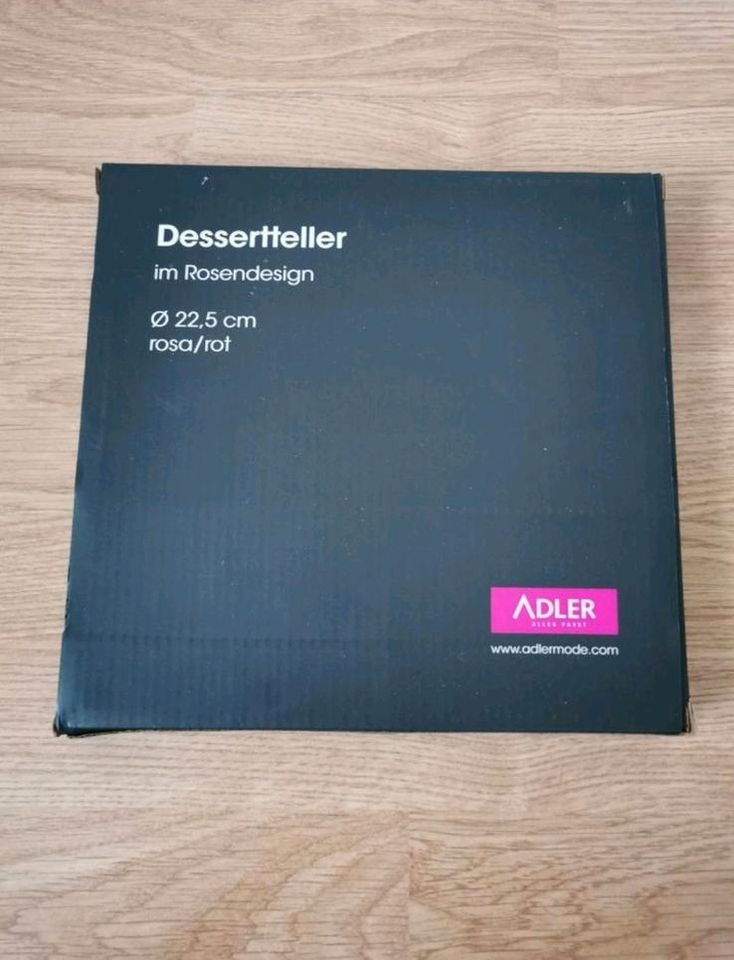 Adler Teller Rosendesign Neu Dessertteller 22,5 cm in Minden