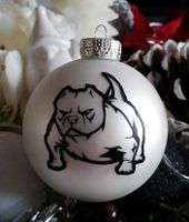 Weihnachtskugel Glas weiß matt Motiv American Bully Sachsen - Wilsdruff Vorschau