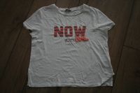 T-Shirt Gr. XS mit stitched lettering, weiß mit kleinen Bommeln Thüringen - Schleiz Vorschau