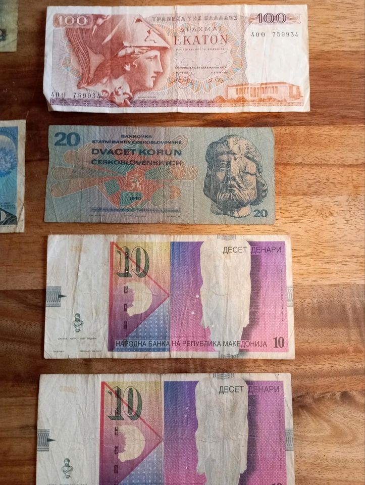 18 alte Geldscheine verschiedene Länder in Peckfitz