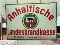 Altes Emaille-Schild „Anhaltische Landesbrandkasse“ Sachsen-Anhalt - Ballenstedt Vorschau