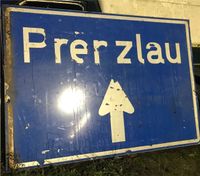 Aluminium Tafel Autobahnschild Prenzlau Brandenburg - Brück Vorschau