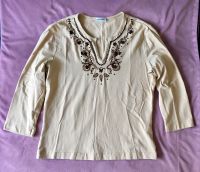 Gerry Weber Edition Shirt 3/4 Arm beige mit Holzperlendekor Gr.36 Nordrhein-Westfalen - Neuss Vorschau