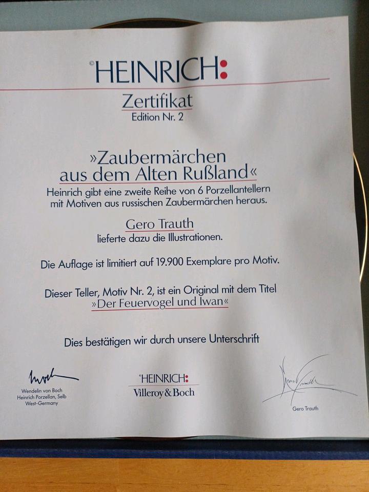 HEINRICH Villeroy & Boch Teller Russische Märchen "Der Feuervogel in Köln