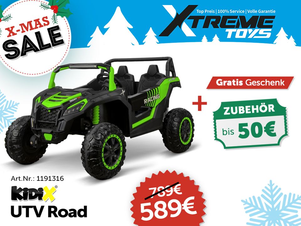 XXL Kinder Elektro Auto UTV 2-Sitzer 4x75W +50€ ZUBEHÖR GESCHENKT