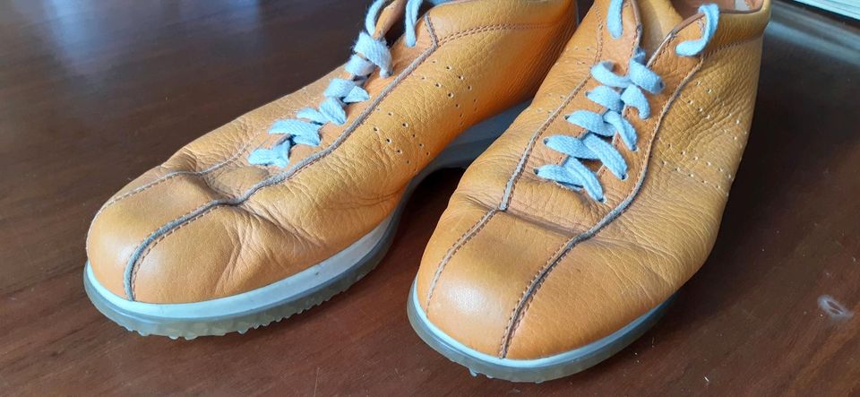 UNÜTZER Sommer Golfschuhe Sneaker 41 Orange echt Leder in Berlin