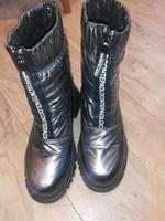 Neu Winterboots silbergrau schwarz Größe 40 Sachsen - Lichtenau Vorschau