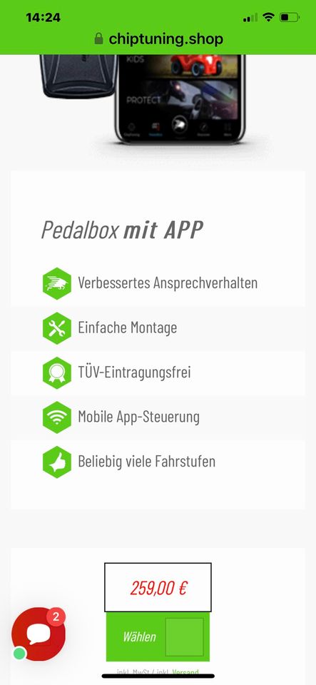 Pedalbox mit App (Speedbuster) in Nürnberg (Mittelfr)