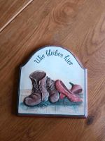 Schuhe Schild Wir bleiben hier Kunsthandwerk shabby Landhausstil Nordrhein-Westfalen - Freudenberg Vorschau